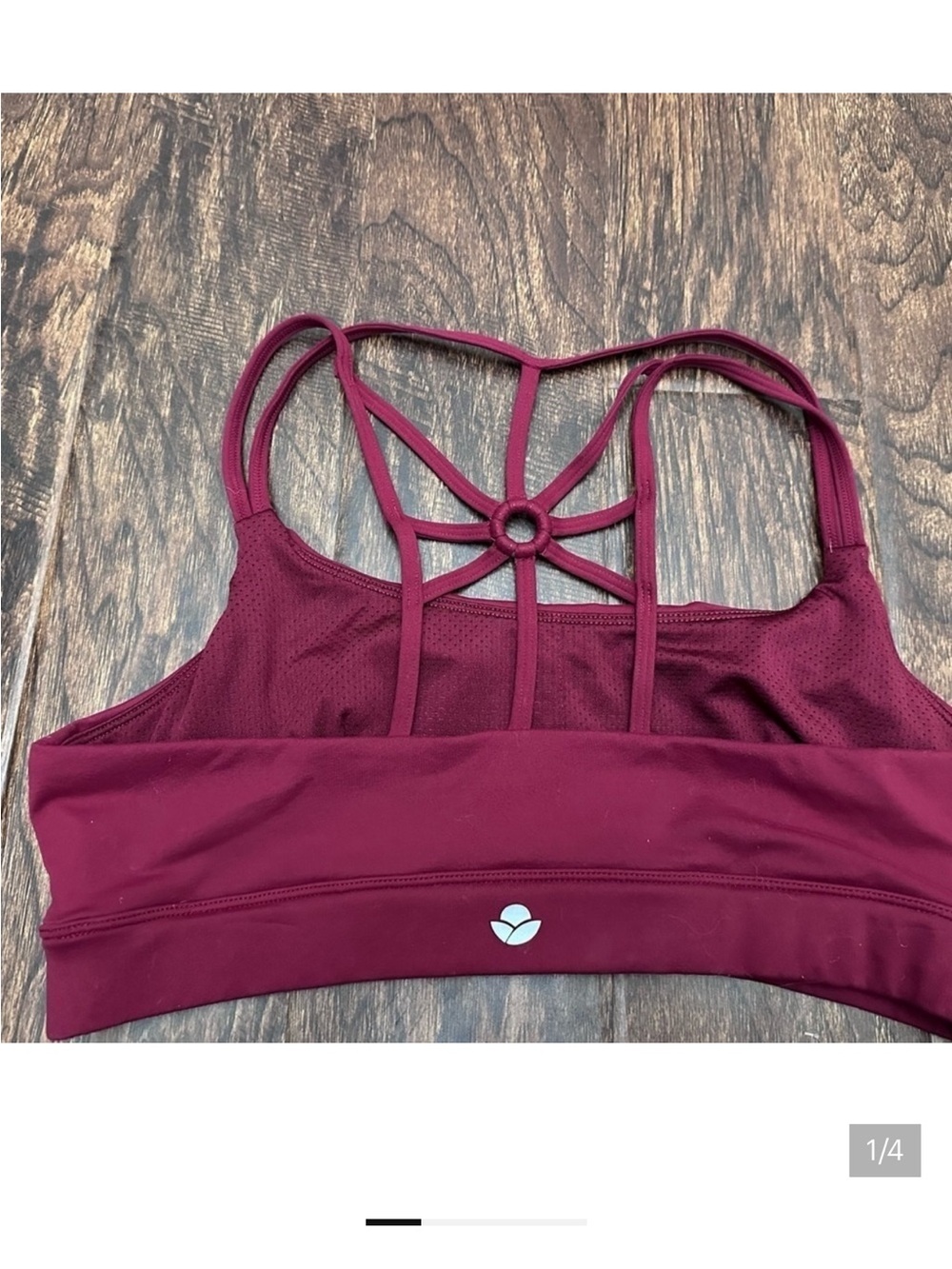 Active Strappy Sports Bra in Burgundy